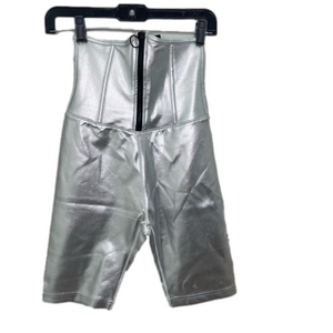 NWT  Silver Waist Trainer Biker Shorts - Small